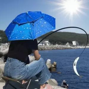 우산나라 중형 모자 파라솔 밭일 블루 가리개 우산 햇빛 단 핸즈프리 낚시 (WFK76Y8)
