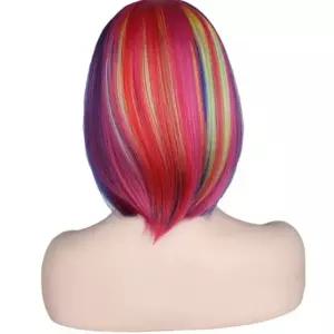 인모염색가발 파티 패션 행사 파티 무지개가발 단발 (WFJ6Z20)