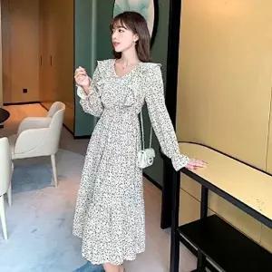 러플 프릴 D142 LL 롱원피스 플라워 (KYR-WFH7DAC)