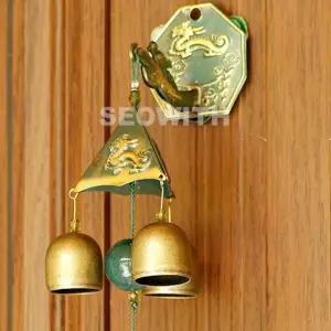 액운방지 도어벨 현관문 삼각종 용 불교 장식 (WFJR7OB)