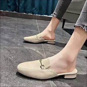 뮬 슈즈 체인포인트 여성 정장 블로퍼 슬리퍼 플랫슈즈 (WFK6L9F)