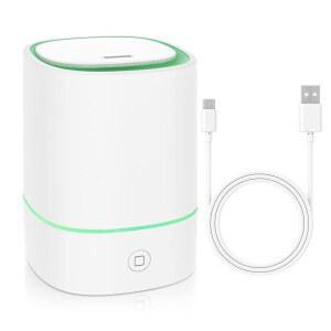 가정용 에센셜 디퓨저 USB 코드, 사무실용 아로마 150ml, 물 부족 방지, 7가지 컬러 LED 조명 화이트 향 미스트 기숙사 방 필수 테라피