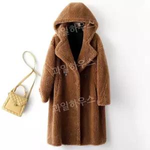 롱코트 알파카 뽀글이 양털