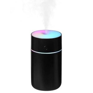 호데미 휴대용 미니 - 조절 가능한 다채로운 분위기 조명과 4/8시간 타이머 분사 모드를 갖춘 충전식 소형 개인 책상 콜드 미스트 공기 (블랙)