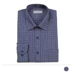 [모로엠]마린블루 윈도 체크 남성 셔츠 ON-SHA-QWFL9431