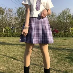 그레이프퍼플 체크패턴 교복치마(기장선택) 교복