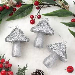 도토로 로열 실버 트리 오너먼트 3p 세트 진주 버섯