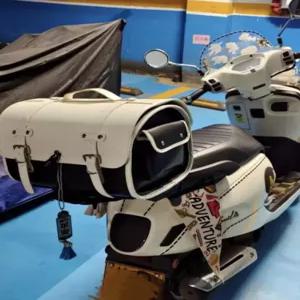 모터사이클 후면 빈티지 가죽 수납 백 대용량 뒷좌석 가방