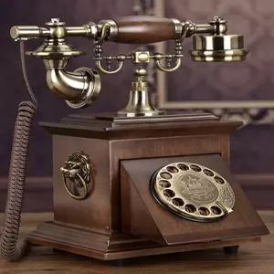 옛날 전화기 호텔 촬영용 사무실 클래식 집전화기 브라운