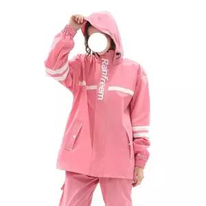 여성레인코트 우비 상하세트 남녀공용 라이더 퍼플