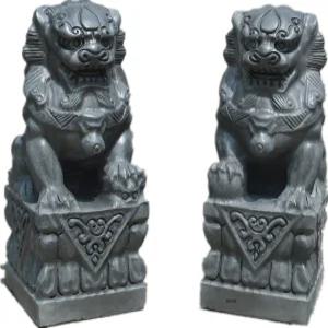 해태상 돌조각 30cm 한쌍 미니 2p 조각상 수호신 석상 해치 사자 대형
