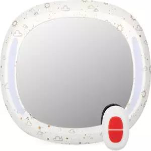 원격 제어 조명이 있는 누비 LED 라이트 백시트 베이비 카 미러 깨짐 방지 조절 가능한 화이트 클라우드