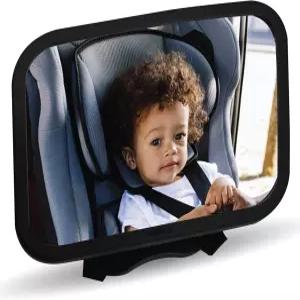 360 회전 및 조절 가능한 스트랩이 있는 Lulyboo 대형 베이비 카 미러 안전한 주행을 위한 초광각 후면