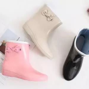 장화 여성 레인부츠 GR성인리본 WFFWWR0
