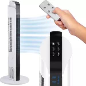 NEXAIR 42 u201D 진동 타워 팬 리모컨이 있는 3단 휴대용 7.5시간 자동 꺼짐 타이머가 침실용 조용한 작동