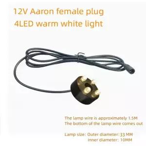 메탈라이트 어항조명 수초용 교체용 4 LED 백색 링 조명 12V DC 인터페이스 1핀 수경 저전압