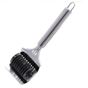 파스타 면 커터, 스테인리스 스틸 격자 롤러, 휴대용 스파게티 메이커, 편안한 손잡이가 있는 반죽 주방 조리 도구, 1팩