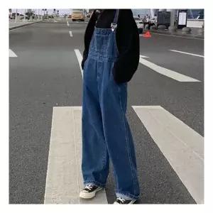 치마 여성 데님 패션 귀여운 스타일 청 멜빵 넒은 통바지