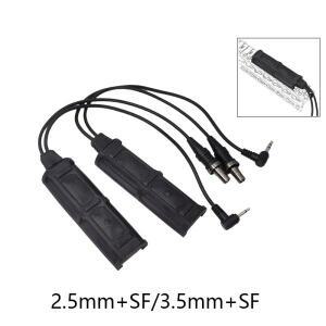 전술 크레인 이중 압력 단추 스위치, SF 플러그 2.5/3.5mm 원격 스위치, PEQ DBAL 레이저 M300M600 사냥 손