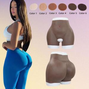 유에루구 실리콘 엉덩이 보형물 여성용 오픈 크로치 팬츠 인공 엉덩이 쉐이퍼 패드 코스프레 아프리카 여성
