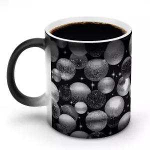 남성 손잡이 디스코 볼 패턴 매직 컬러 체인지 머그 열 감지 커피잔