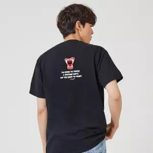 키밍 드라큘라 이빨 할로윈 그래픽 반팔티 캐쥬얼 W76846B