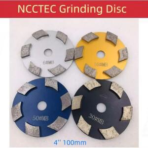 [6개 세그먼트] 3개입 4인치 다이아몬드 메탈 본드 연마 절단 휠 디스크 패드 100mm 경화 콘크리트 화강암
