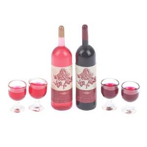 몽테조이 인형집 미니어처 유리병 샴페인 병 2 개 주류 병 미니 와인 음료 바비 브라이스 인형 주방 장난감