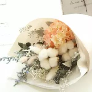 (더봄/프리저브드플라워) 목화와수국꽃다발 100981