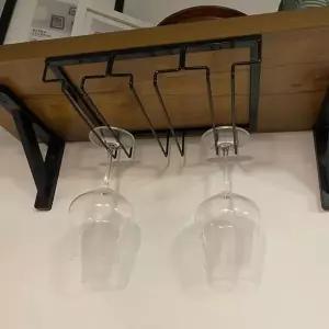 벽걸이 철제 와인랙 주방 소품 와인 홀더 스토리지 공간 절약 (WFK8ABQ)