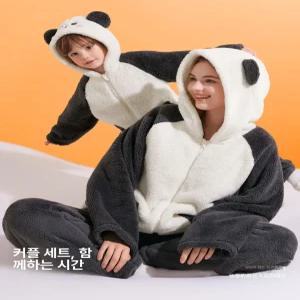 겨울 남성용 후드 극세사 동물잠옷 수면파자마