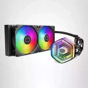 쿨러 마스터 240 Atmos 고성능 클로즈 루프 AIO 액체 R9i7 듀얼 챔버 펌프 커스터마이징 커버 낫플로우