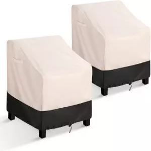 볼트링크 파티오 가구 의자 방수 커버 헤비 듀티 야외 잔디 2팩 최대 35W x 38D 31H 인치 화이트 블랙