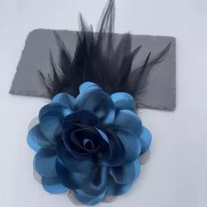 패브릭 여성 깃털 코사지 장식 꽃 액세서리 브로치