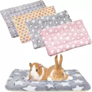 토끼 침대 4개 부드러운 매트 따뜻한 기니 돼지 작은 동물 겨울 패드 햄스터 다람쥐 고슴도치 페럿(별)에