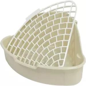 햄스터 토끼 기니피그 페럿 저빌 친칠라를 위한 작은 동물 코너 쓰레기통 케이지 배변 트레이너 (1)