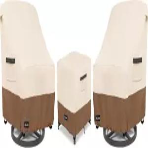 Aarticle 3 피스 파티오 비스트로 세트 커버 600D 방수 헤비 듀티 가구 야외 회전 의자 2개와 위커 사이드