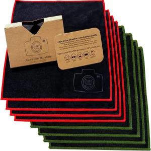 깨끗하고 투명한 극세사 클리닝 천 초대형 [8팩] 울트라 프리미엄 - 카메라 렌즈 안경 스크린 및 모든