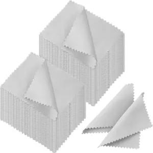 타투오 200피스 주얼리 폴리싱 천 2.36 x 3.15인치 양면 골드 실버 및 플래티넘 시계 코인 안경 청소 도구