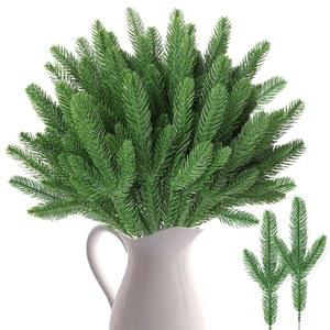 [미국배송] 벨리브링 50개 인공 소나무 가지 크리스마스 가짜 그리너리 스템 시더 바늘 트리 화환 갈랜드 DIY 공예 홀리데이 홈 데코레이션