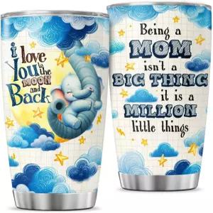 제누아 엄마 선물 뚜껑과 빨대가 달린 텀블러 20온스 컵스 재미있는 텀블러를 위해 여성 엄마의 날 손잡이