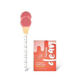 슈퍼마우스 더블 스쿱 키즈 혀 스크레이퍼 u2013 양면 브러시 & 스크레이퍼, 냄새 유발 축적 제거, 구취 방지, 이지 그립 아이스크림 디자인, 맛있는 향 3가지, 6~12세, 필수 구강 관리