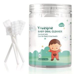 Yruzqne 52Pcs 아기 혀 클리너, 일회용 아기 칫솔 구강 클리너, 신생아용 유아 잇몸 및 치아 클리닝 스틱, 유아 구강 클리너