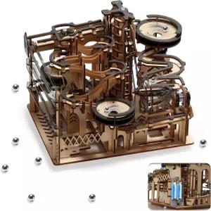 세인스마트 주니어 3D 나무 퍼즐 전동 마블 런 빌딩 키트 모형 스페이스포트 14세 이상 청소년을 위한