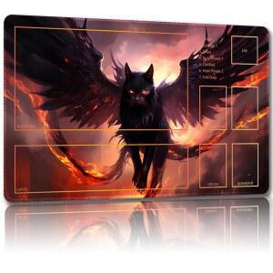 MTG용 말키치 플레이 매트와 보관 가방 게임 매트 24 x 14 인치 TCG 및 보드 카드용 고양이 5 보조 전투