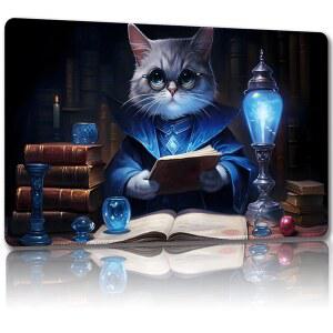 MTG용 말키치 플레이매트 보관 가방 게임 매트 24 x 14 인치 TCG 및 보드 카드용 고양이 6 정규