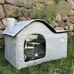 길냥이 겨울 하우스 단열 프레임 야외 길고양이겨울집 난방 그레이 쉘터 터널겨울집