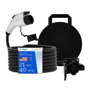 인테셋 21피트 40암페어 J1772 EV 연장 코드, 전기 자동차 충전소, 휴대용 가방, 울트라 플렉스 케이블, UL 목록 부품을 위해 미국에서 제작됨