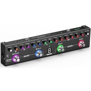 LEKATO 멀티 이펙트 기타 페달, 36개의 프리셋이 있는 4개의 모듈, 앰프, 코러스, 지연, 리버브, IR CAB, 튜너, BT 연결, 음악 녹음