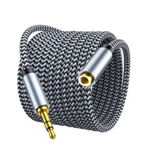 MORELECS 헤드폰 연장 케이블 10피트 - 3.5mm 스마트폰, 태블릿, 미디어 플레이어용 나일론 브레이드 보조 코드 익스텐더(마이크 지원 없음)